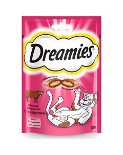 Лакомство для кошек подушечки с говядиной 10шт по 30г Dreamies