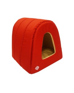 Домик для собак Дом тоннель Морская бежевый красный 40x34x34см Zooexpress