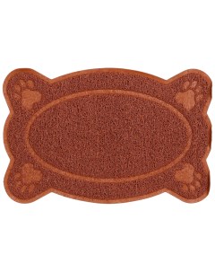 Коврик под туалетный лоток для кошек 2в1 фигурный 40х25 см коричневый Пижон