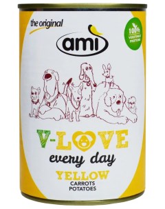 Консервы для собак V love Every Day Yellow Веганский Морковь и картофель 400 г Ami