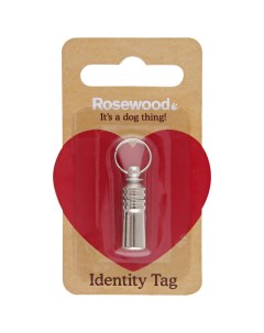 Адресник металлический серебрянный для собак 2 см Rosewood