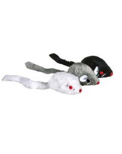 Мягкая игрушка для кошек Mouse House плюш белый серый черный 5 см Trixie