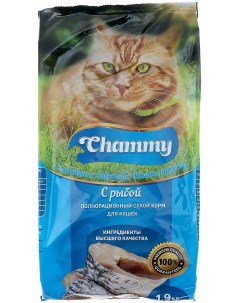 Сухой корм для кошек рыба 1 9кг Chammy