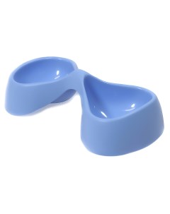 Двойная миска для собак и кошек пластик полипропилен голубой 0 46 л United pets
