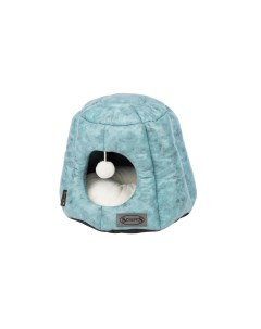 Домик для кошек Knightsbridge Cat Igloo экокожа голубой 51x47x28см Scruffs