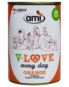 Консервы для собак V love Every Day Orange Веганский Тыква и батат 400 г Ami
