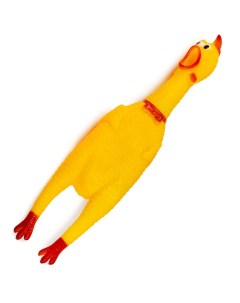 Жевательная игрушка игрушка пищалка для собак Курица желтый 30 см Adel cat