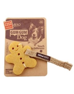 Жевательная игрушка для собак Маленький пряник желтый длина 10 см Gigwi