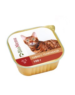 Консервы для кошек Суфле с телятиной 15 шт по 100 г Biomenu