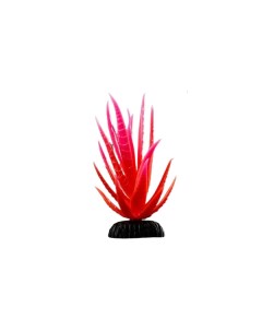 Растение искусственное для аквариума светящееся 10 см красное Пижон аква