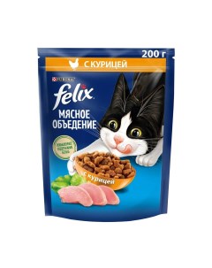 Сухой корм для кошек Мясное объедение курица 200 г Felix