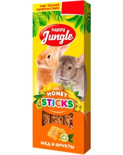 Лакомство для грызунов prestige Honey Sticks мед и фрукты 85 г Happy jungle