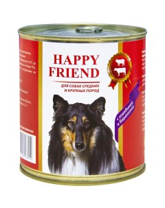 Консервы для собак говядина баранина 750г Happy friend