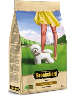 Сухой корм для взрослых собак мелких пород утка с рисом 6кг Brooksfield