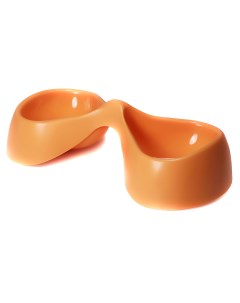 Двойная миска для кошек и собак пластик полипропилен оранжевый 0 46 л United pets