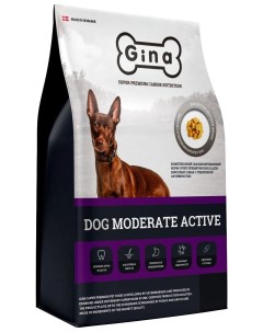 Сухой корм для взрослых собак DOG MODERATE ACTIVE умеренной активностью 7 5 кг Gina