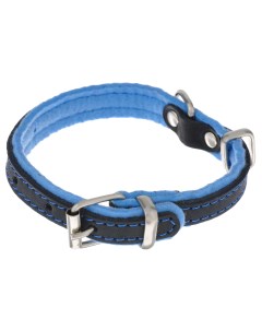 Ошейник для собак Фетр черный голубой ширина 2 см длина 43 см Аркон