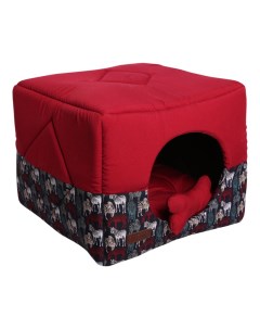 Домик для кошки Кубик LM4030 036 текстиль красный 45x45x45см Lion