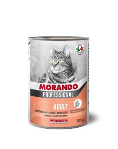 Консервы для кошек Professional кусочки с креветками и лососем 405г Morando