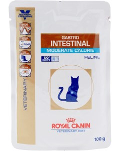 Влажный корм для кошек Gastro Intestinal Moderate Calorie мясо 12шт по 100г Royal canin