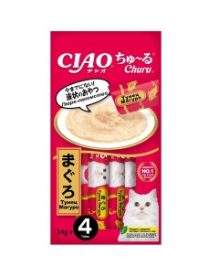 Лакомство для кошек Ciao Churu тунец магуро 48шт по 4 14г Inaba