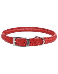 Ошейник для собак круглый Поньч кожаный красный 6 мм 30 34 см Yami-yami