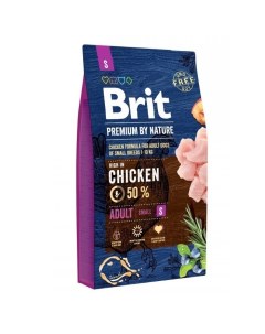 Сухой корм для собак Premium By Nature Adult S для мелких пород курица 3кг Brit*