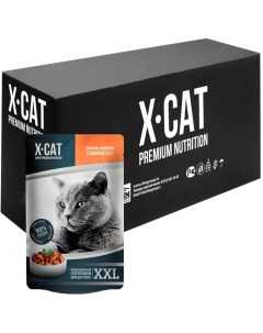 Влажный корм для кошек Premium Nutrition XXL утка в яблоке 12шт по 85г X-cat