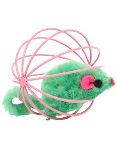 Игрушка Мышь в шаре 6 см розовая зелёная Пижон