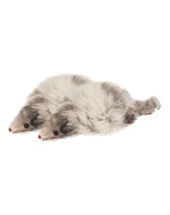Мягкая игрушка для кошек Мышь натуральный мех серый 10 см 2 шт Триол
