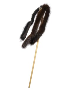 Дразнилка для кошек Норковая пальма дерево натуральный мех коричневый 50 см Gosi