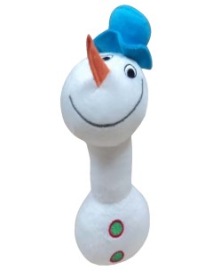 Мягкая игрушка для собак Снеговик с пищалкой белый длина 21 см Gigwi