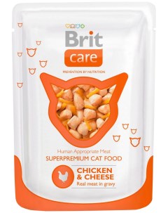 Влажный корм для кошек Care с курицей и сыром 24шт по 80г Brit*