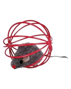 Дразнилка для кошек Мышь в проволочном шаре в ассортименте 6 см 24 шт Trixie