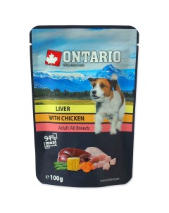 Влажный корм для собак печень и курица 100г Ontario