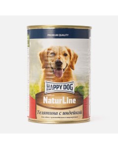 Консервы для собак Natur Line с телятиной и индейкой 410г Happy dog