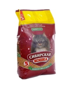 Впитывающий наполнитель Универсал бентонитовый 5 л Сибирская кошка