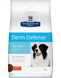 Сухой корм для собак Prescription Diet Derm Defense Skin Care курица 12кг Hill`s