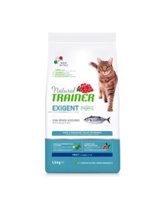 Сухой корм для привередливых кошек TRAINER Natural Exigent Cat океаническая рыба 1 5кг Natural trainer