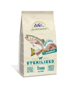 Сухой корм для кошек Adult Sterilized Trout с форелью для стерилизованных 7 5кг Lifecat