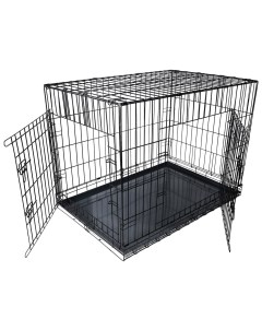 Клетка для собак DogiDom 6 с металлическим поддоном складная черная 121х78х83 см Nobrand