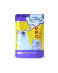 Консервы для кошек Adult макрель в желе 12шт по 80г Me-o