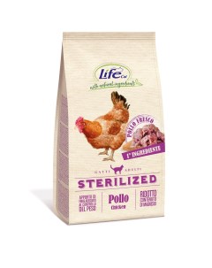 Сухой корм для кошек Adult Sterilized Chicken для стерилизованных курица 7 5 кг Lifecat