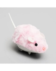 Мышь заводная меховая малая 8 5 см розовая Пижон