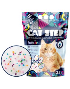 Впитывающий наполнитель для кошек Crystal Arctic Art силикагелевый 3 8л Cat step