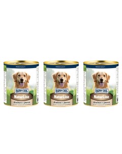 Консервы для собак Natur Line ягненок с рисом 3шт по 970г Happy dog