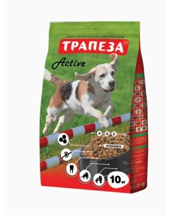 Сухой корм для собак Active все породы для активных мясо 10кг Трапеза