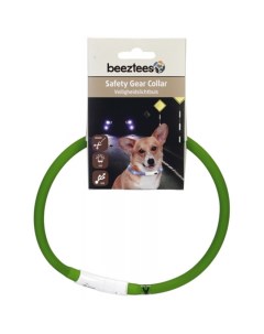 Ошейник для собак силиконовый светящийся с USB зеленый 70 см х 10 мм Beeztees