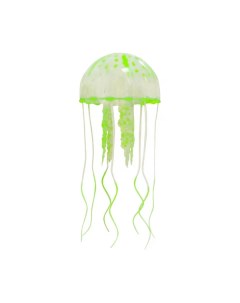 Декор для аквариума Медуза силиконовая с неоновым эффектом 5 х 5 х 15 см зелёная Nobrand