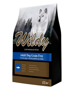 Сухой корм для собак Adult Dog Grain Free белая рыба беззерновой 15кг Wildy